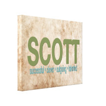 { Scott } Name Meaning Canvas Print