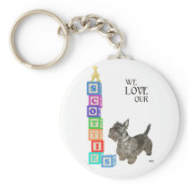Scottie Alphabet Blocks Key Chain