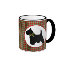 Scottie Dog Scotch Plaid Christmas Coffee Mug