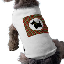 Scottie Dog Scotch Plaid Christmas Dog T-shirt