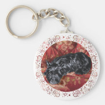 Scottie in a Big Red Chair Key Chains
