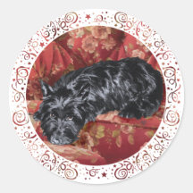 Scottie in a Big Red Chair Stickers