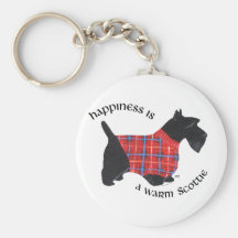Scottie in Red & Blue Plaid Sweater Key Chain