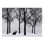 Scottie in Snowy Woods Greeting Card