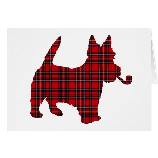 Scottie Scots Terrier Tartan Dog Greeting Card