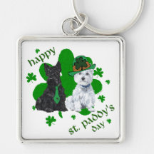 Scottie & Westie St. Paddy's Day Key Chains