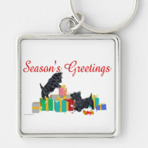 Scotties Sort the Christmas Gifts Key Chain
