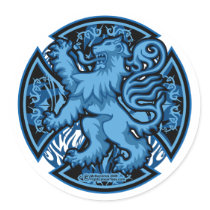 Scottish Blue Lion Cross Stickers