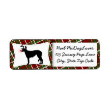 Scottish Deerhound Christmas Custom Return Address Labels