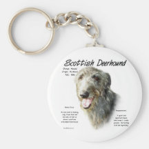 Scottish Deerhound History Design Keychain