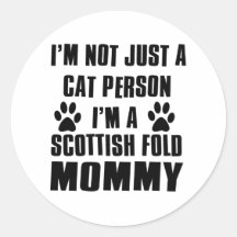 Scottish Fold shirts Cat Design Stickers