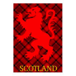 Scottish Red Lion Rampant on Tartan Business Cards