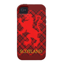 Scottish Red Lion Rampant on Tartan Case-Mate iPhone 4 Cover