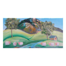 SCOTTISH SHEEP Gordon Bruce Folk Art Photo Card