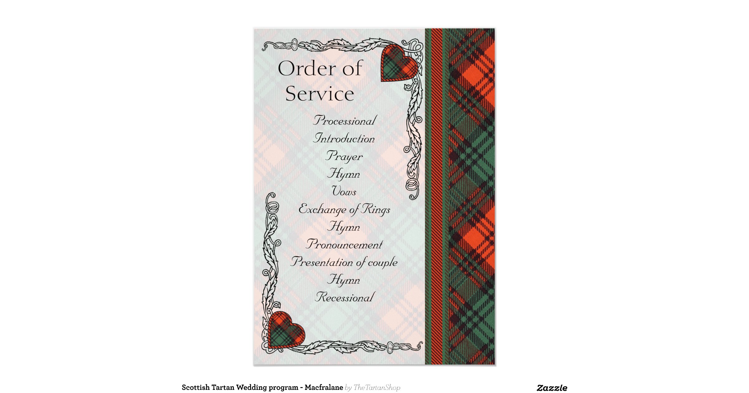 Scottish Tartan Wedding programMacfralane 5