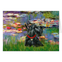 Scottish Terrier 12 - Lilies 2 Card