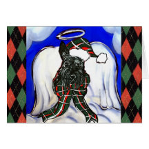 Scottish terrier angel greeting card