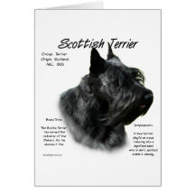 Scottish Terrier (black) History Design Greeting Card