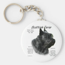 Scottish Terrier (black) History Design Keychains