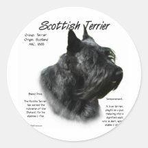 Scottish Terrier (black) History Design Stickers