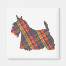 Scottish Terrier Buchanan Tartan Refrigerator Magnet