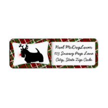 Scottish Terrier Christmas Custom Return Address Label