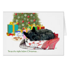 Scottish Terrier Christmas Nap Greeting Cards