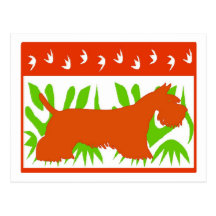 Scottish Terrier Christmas Post Card