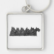 Scottish Terrier Gathering Keychains