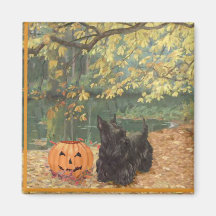 Scottish Terrier Halloween Refrigerator Magnet
