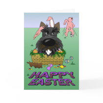 Scottish Terrier Happy Easter Card