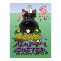 Scottish Terrier Happy Easter Postcard