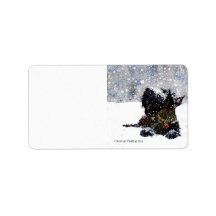 Scottish Terrier in Falling Snow Personalized Address Labels
