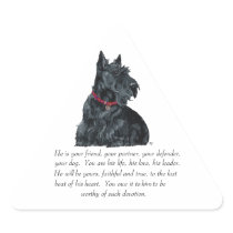 Scottish Terrier Keepsake - MALE Dog Triangle Stickers