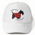 Scottish Terrier Red & Black Plaid Sweater hats