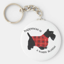 Scottish Terrier Red & Black Plaid Sweater Keychains