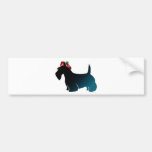 Scottish Terrier Red Plaid Hat Bumper Sticker