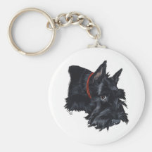 Scottish Terrier Resting Keychain