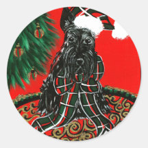 Scottish Terrier Round Stickers