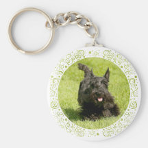 Scottish Terrier Running Free Keychains