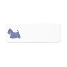 Scottish Terrier Silhouette in Denim Return Address Label