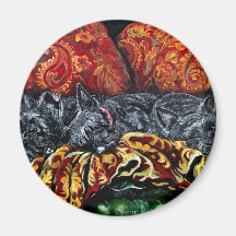 Scottish Terrier Trio on Sofa Fridge Magnet