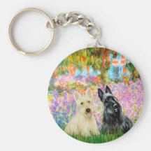 Scottish Terrier (two BW) - Garden Key Chains