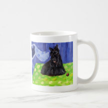 Scottish Terrier whimsical little window Coffee Mugs