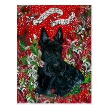 Scottish Terrier Xmas Postcards