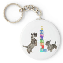 Scottish Terriers Alphabet Blocks Key Chains