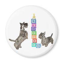 Scottish Terriers Alphabet Blocks Fridge Magnets