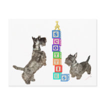 Scottish Terriers Alphabet Blocks Postcard
