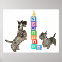 Scottish Terriers Alphabet Blocks Poster
