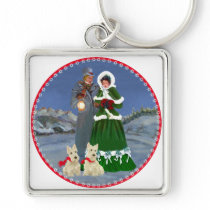 Scottish Terriers Christmas Carols Keychains